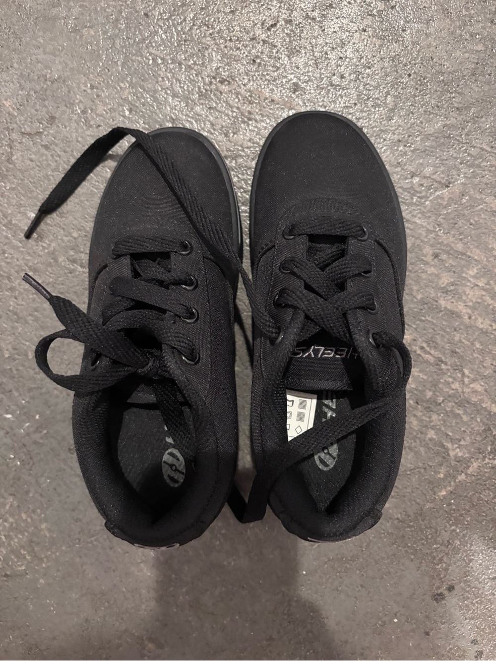 Heelys Black Canvas Lace-Up Kids Shoes